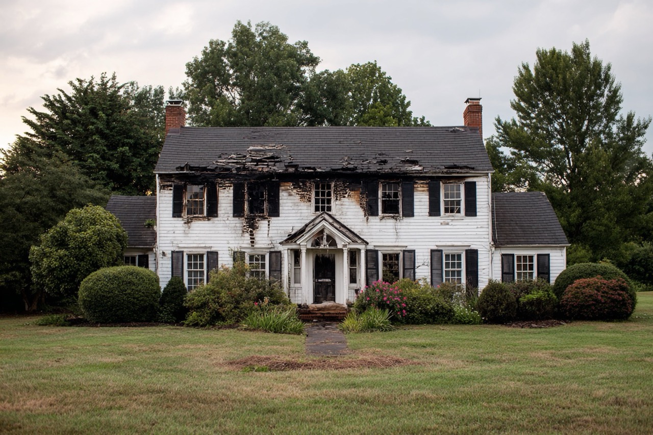 Virginia home with fire and smoke damage throughout rooms