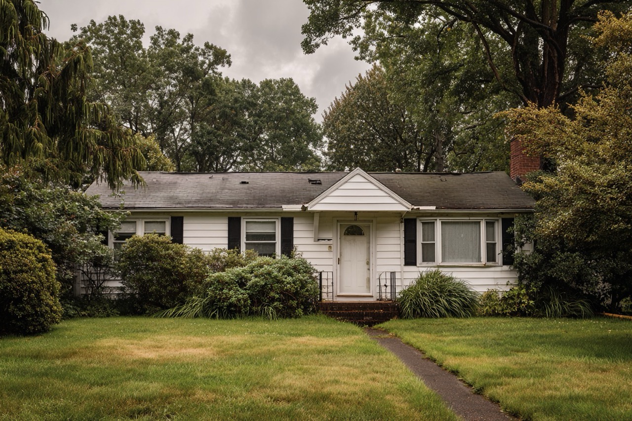 House in foreclosure Maryland suburban neighborhood