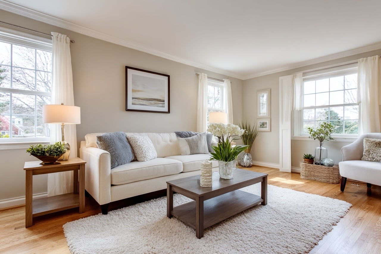 Maryland home interior staged for FSBO listing photos