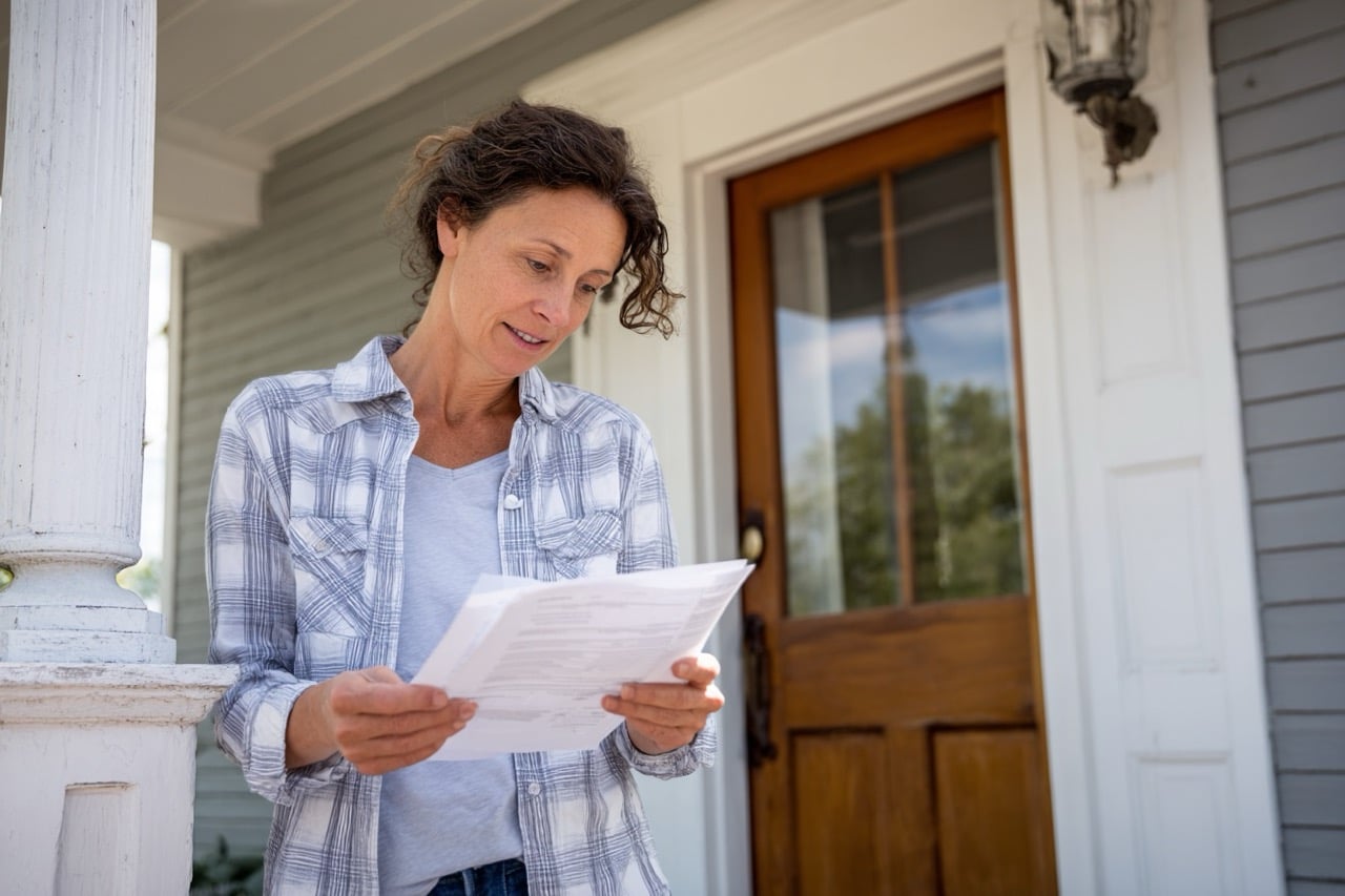 Maryland homeowner reviewing tax documents with professional advisor