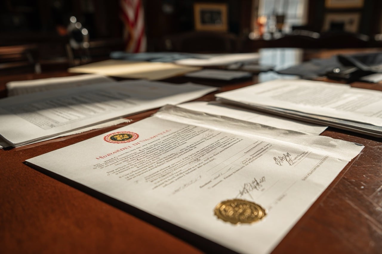 Probate court documentation and legal paperwork for Maryland house sale