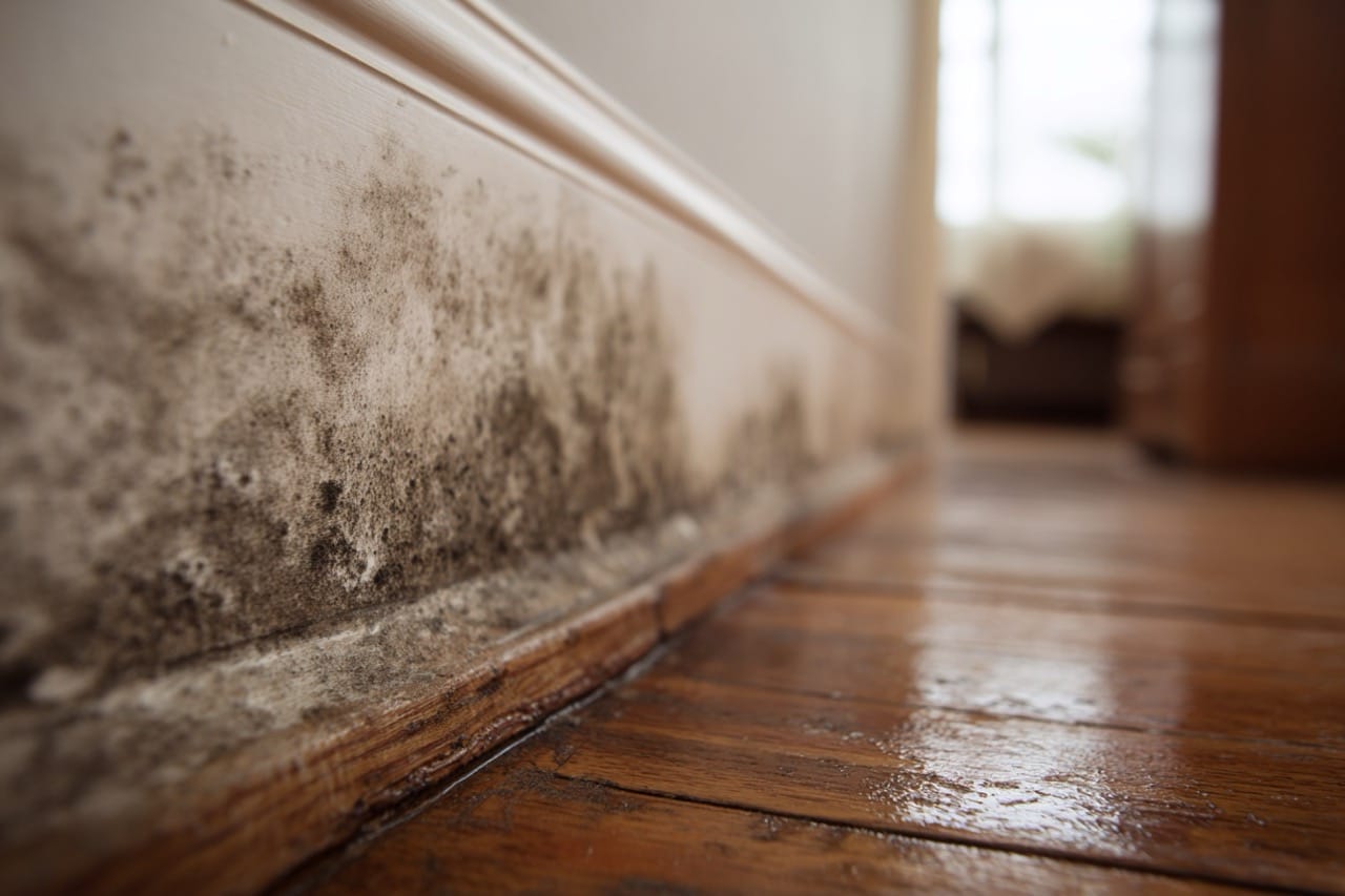 Mold and water damage from storm in Washington DC residence