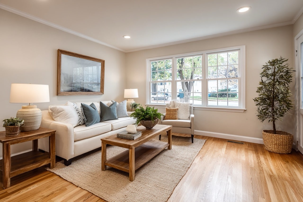 Staged rental property interior in Washington DC ready for sale