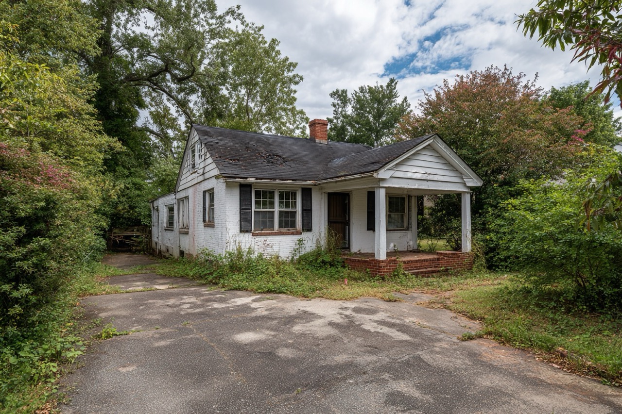 Vacant property in Virginia showing signs of neglect and potential squatter occupation