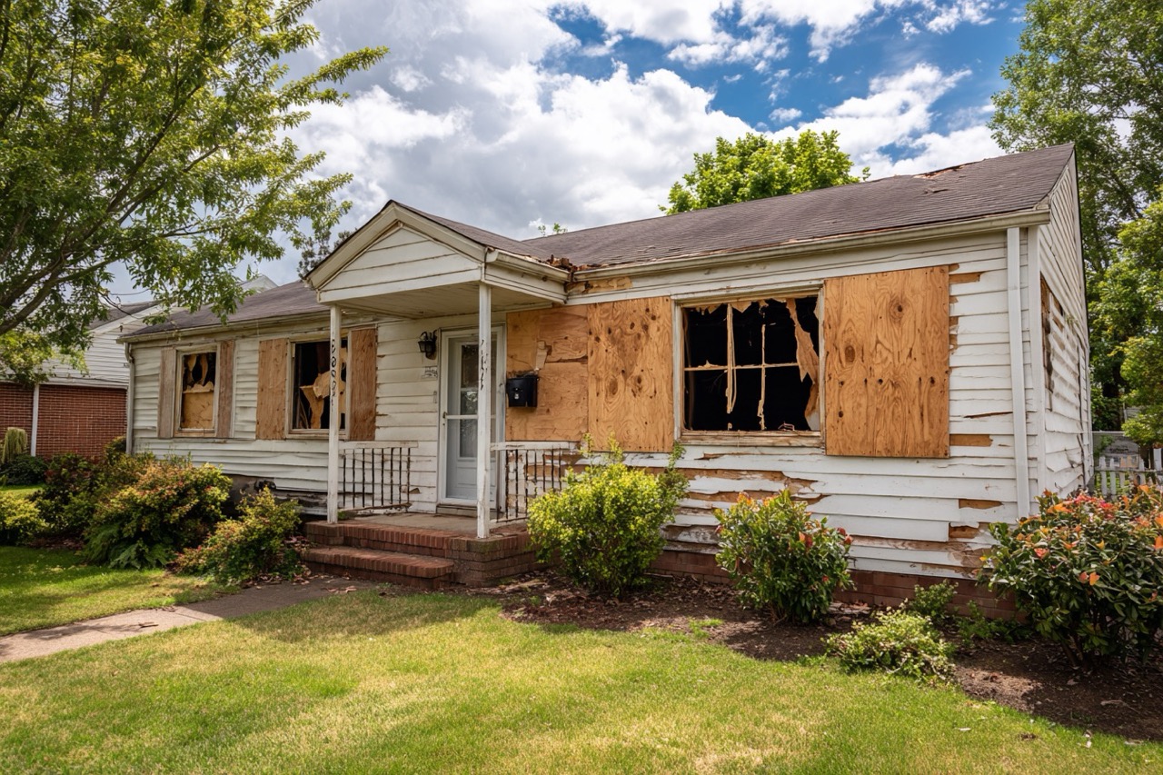 Maryland storm damaged house being prepared for quick sale