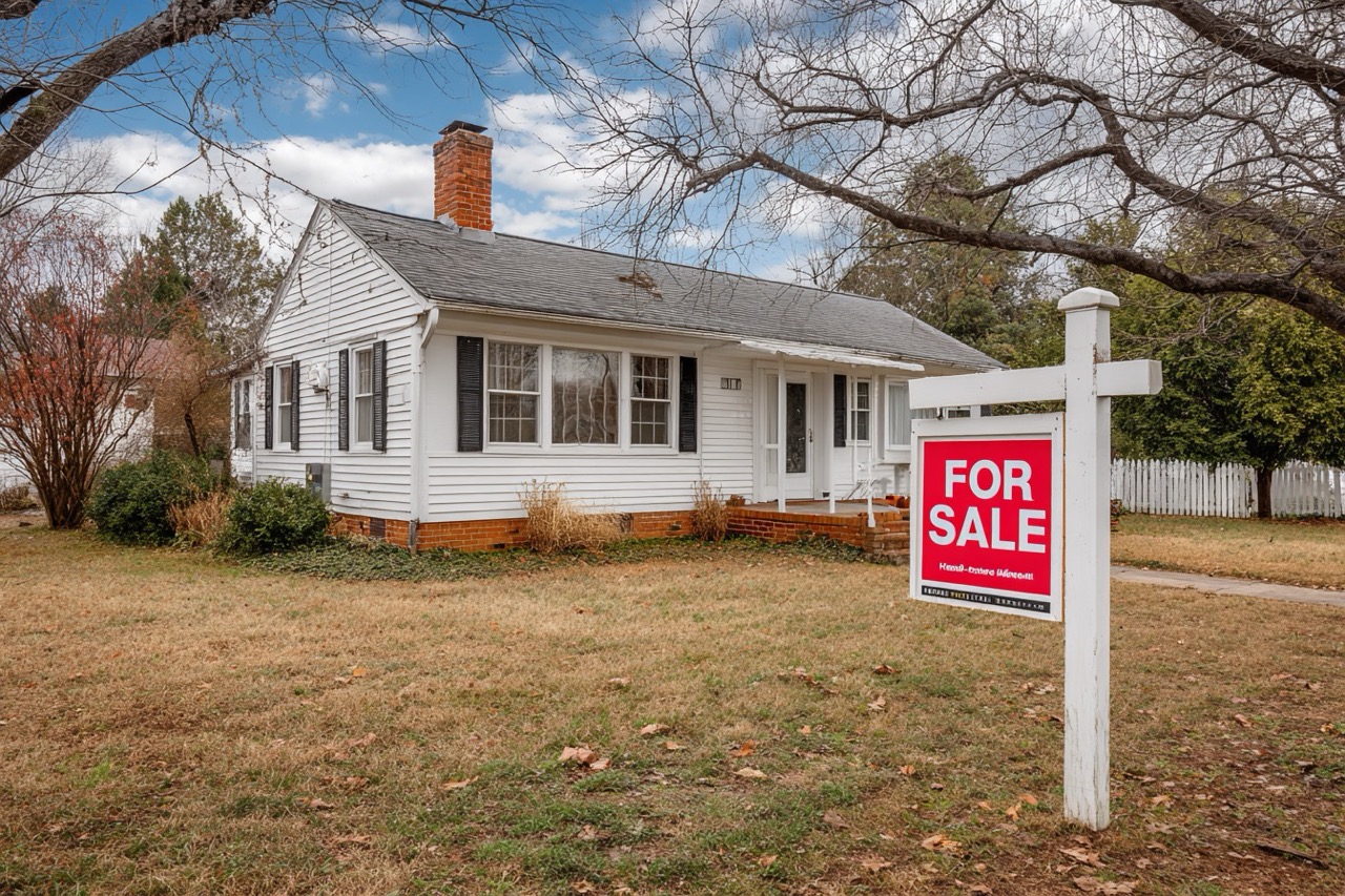 Modest Virginia home with visible storm damage ready for sale